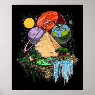 Egyptiska Pyramids Space Utomjordingars Ancient Co Poster