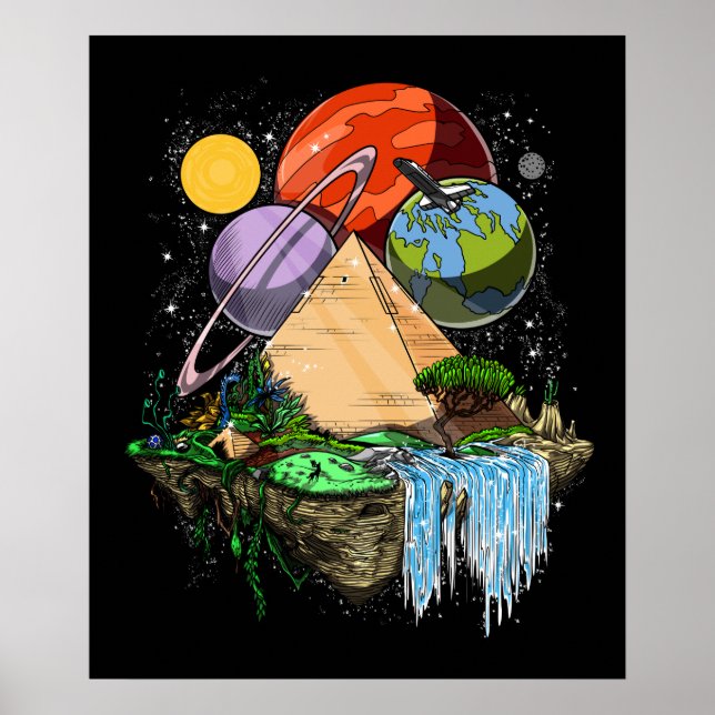 Egyptiska Pyramids Space Utomjordingars Ancient Co Poster (Framsidan)