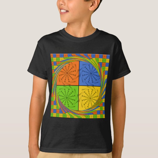Egyptiska sjölösa band mönster tee shirt (Framsida)