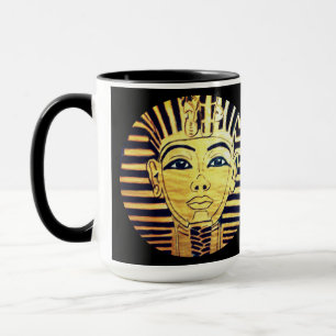 Egyptiska Stil Pharaoh Black och Guld Mugg