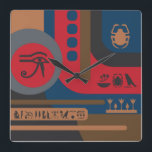 Egyptiska symboler Art Deco-sammansättning #5 Fyrkantig Klocka<br><div class="desc">Egyptiska symboler Art Deco-sammansättning #5</div>