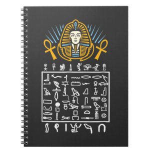 Egyptiska symboler Hieroglyphic Egypten Pharaoh Hi Anteckningsbok