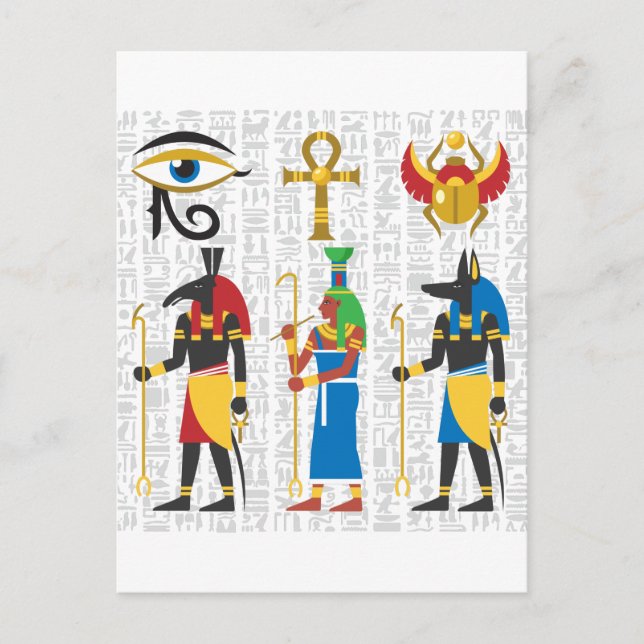 Egyptiska symboler vykort (Framsida)