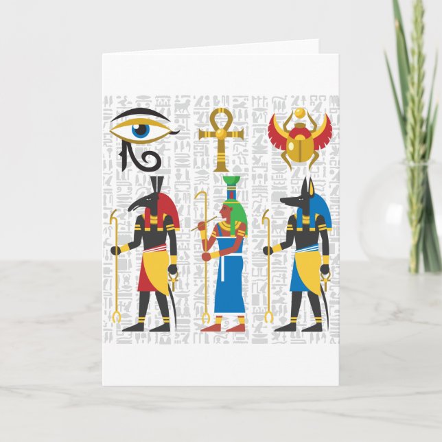 Egyptiska symboler vykort (Framsida)