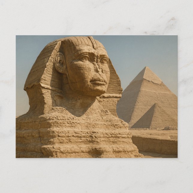 Egyptiska vykort Majestic Sphinx Guardian (Framsida)