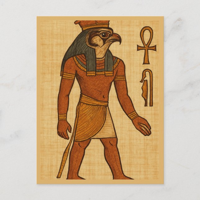 Egyptiska vykortskonst för det antika Horus Helig Vykort (Framsida)