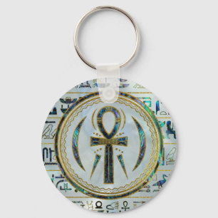 Egyptiskt Ankh för Abalonesnäcka argt symbol Nyckelring