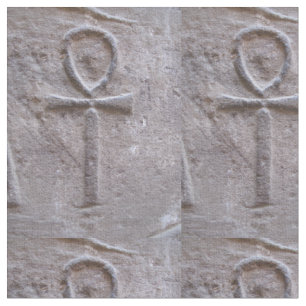 Egyptiskt Ankh hieroglyphic symbol av evigt liv Tyg