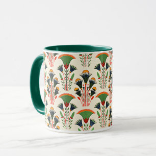 Egyptiskt Blommönster, färglös design Mugg