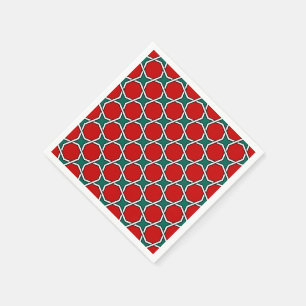 Egyptiskt geometriskt fourfold i rött och grönt pappersservett