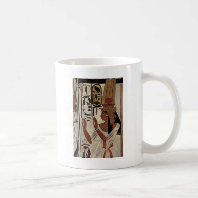 Egyptiskt gudinnahieroglyphicsmönster kaffemugg (Höger)