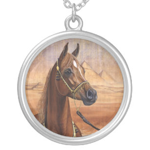 Egyptiskt hästhalsband för Princess Arab Silverpläterat Halsband