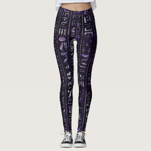 Egyptiskt hieroglyphicsmönster för Amethyst och Leggings