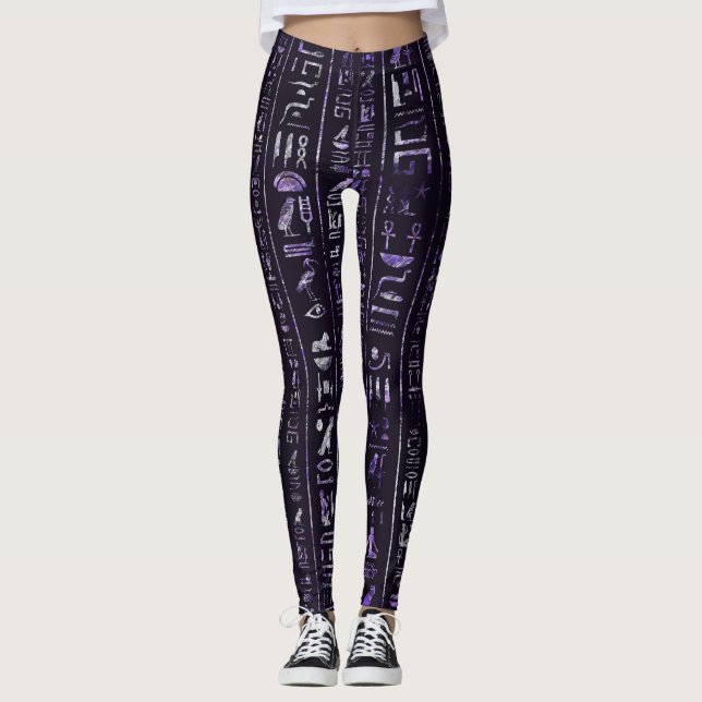 Egyptiskt hieroglyphicsmönster för Amethyst och Leggings (Framsida)