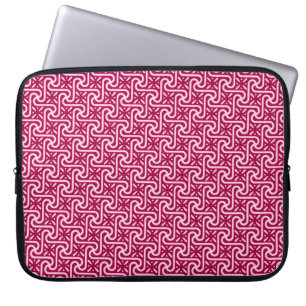 Egyptiskt kakelmönster, burgunderröd och rosa laptop sleeve