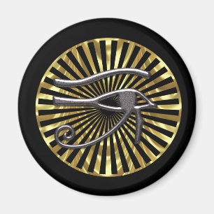 Egyptiskt öga av den Horus guld och svarten Magnet