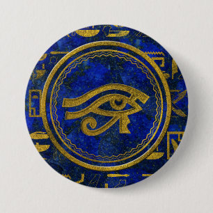 Egyptiskt öga av den Horus - Wadjet Lapis lazulie Knapp
