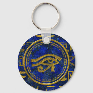Egyptiskt öga av den Horus - Wadjet Lapis lazulie Nyckelring
