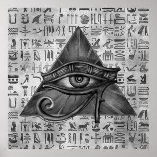 Egyptiskt öga av Horus - Wadjet Digital konst Poster