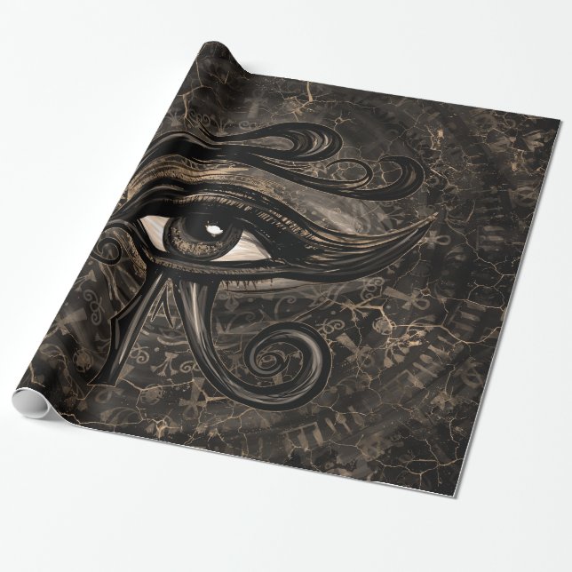 Egyptiskt öga av Horus - Wadjet Digital konst Presentpapper (Utrullad)