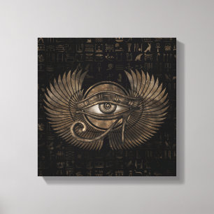 Egyptiskt öga av Horus - Wadjet vintageguld Canvastryck
