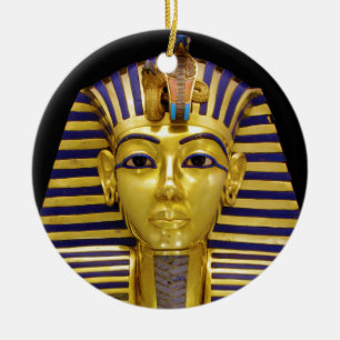 Egyptiskt Royal Golden Mask Julgransprydnad Keramik