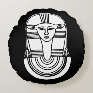 Egyptiskt symbol: Hathor Rund Kudde