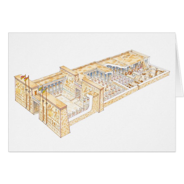 Egyptiskt tempel hälsningskort (Framsidan Horizontal)