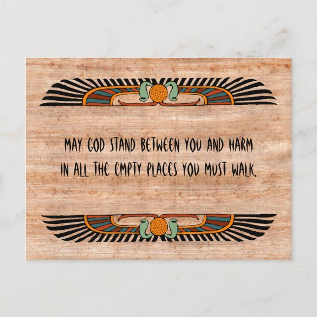 Egyptiskt välsignelsevykort (monoteistiskt) vykort (Framsida)