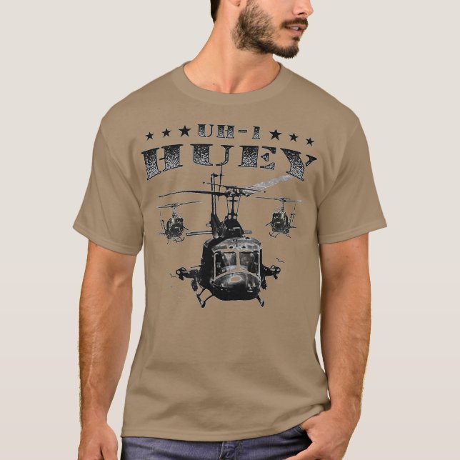 Eh1    Huey Helicopter Pilot Vietnam T Shirt (Framsida)