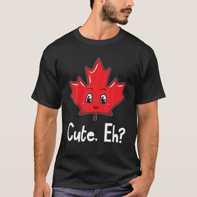 Eh Canadian Flagga Maple Löv Funny Canada Souvenir T Shirt (Framsida)