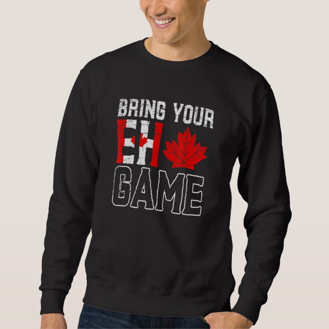 EH Game Maple Löv Patriotic Canada Lång Ärmad Tröja (Framsida)