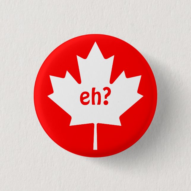 Eh on Canadian Maple Löv Symbol Button Knapp (Framsida)