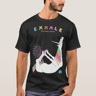 Ehale Yoga Bow Pose Farting Unicorn  T Shirt