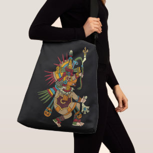 Ehecatl Mayan Art Tote eller Crossbody Bag Axelväska
