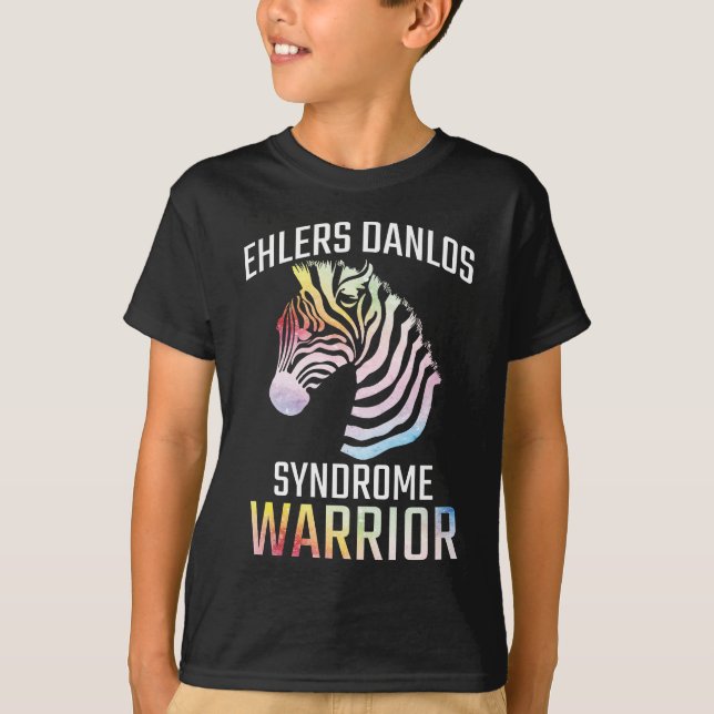 Ehlers Danlos Awareness Gift EDS Warrior Zebra T Shirt (Framsida)