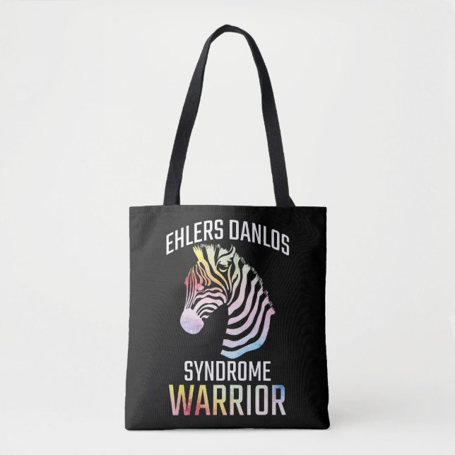 Ehlers Danlos Awareness Gift EDS Warrior Zebra Tygkasse (Framsida)