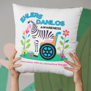 Ehlers Danlos Awareness Zebra Dekorativ kudde