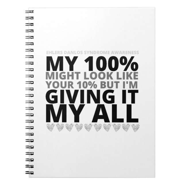 Ehlers Danlos (EDS) My 100% Anteckningsbok (Framsidan)
