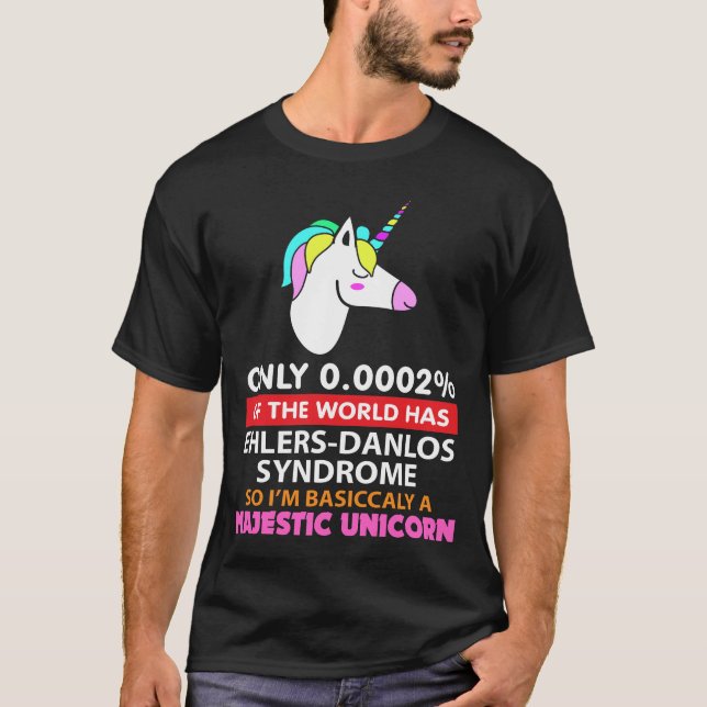 Ehlers Danlos syndrom - majestätisk Unicorn T Shirt (Framsida)