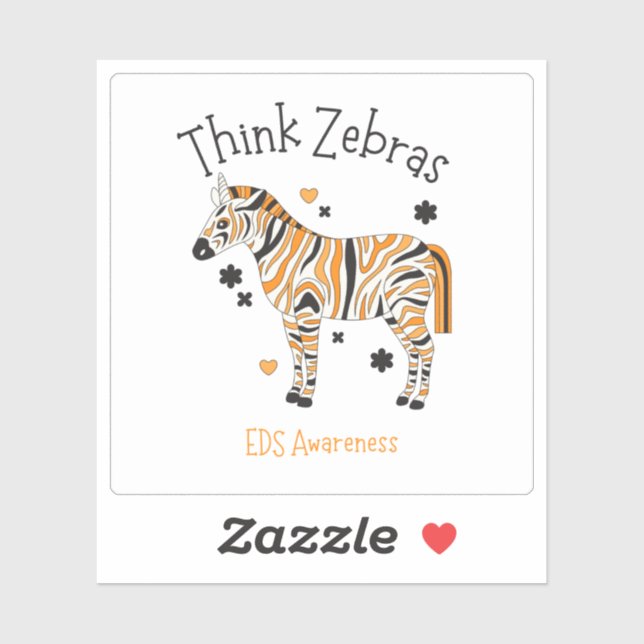 Ehlers Danlos syndrom medvetenhet Zebra dekal (Ark)