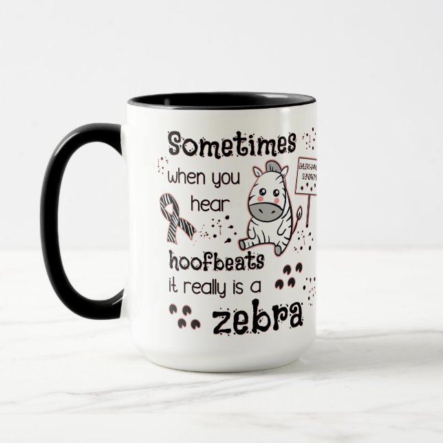 Ehlers-Danlos syndrom Zebra Medvetenhet Mugg (Vänster)