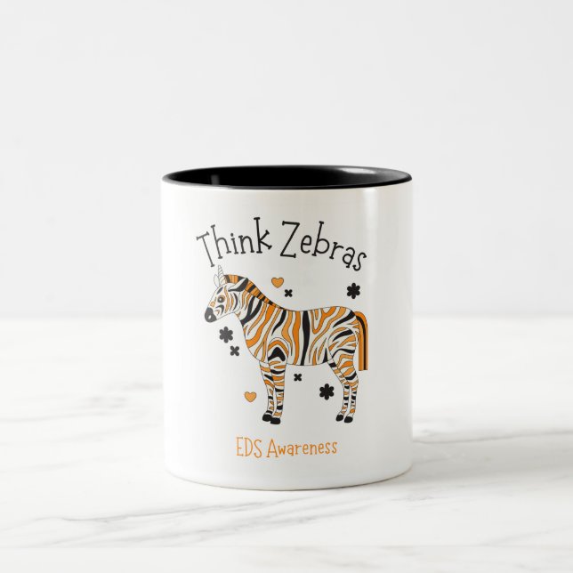 Ehlers Danlos Syndrome Awareness Cute Zebra Mug Två-Tonad Mugg (Center)