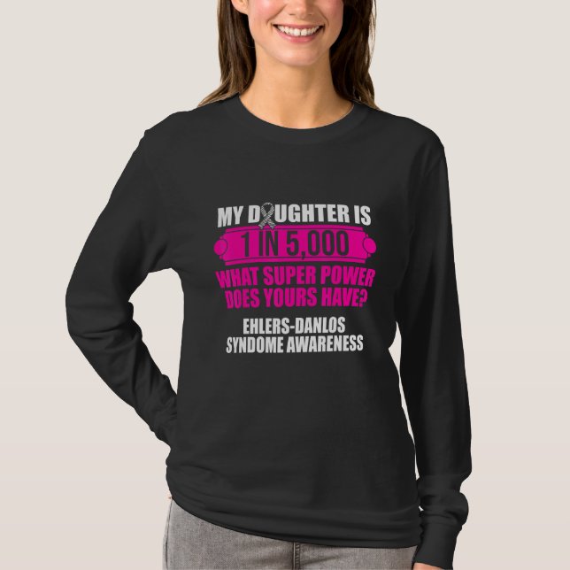 Ehlers Danlos Syndrome Awareness DaughWarrior T Shirt (Framsida)