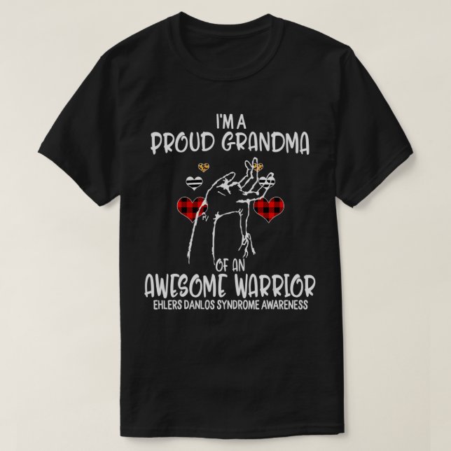 Ehlers Danlos Syndrome Awareness Jag är Proud Gran T Shirt (Design framsida)