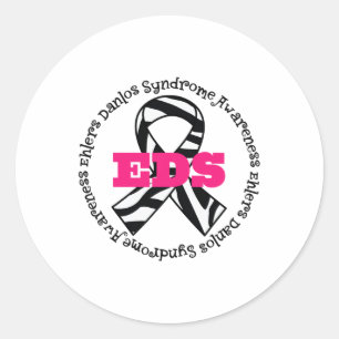 Ehlers Danlos Syndrome Awareness Ribbon Runt Klistermärke