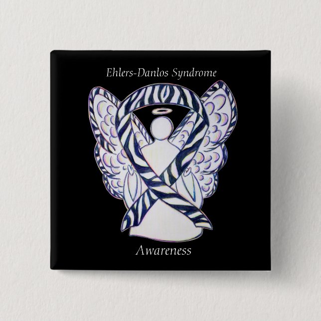 Ehlers-Danlos Syndrome Awareness Ribbon Zebra Stif Knapp (Framsida)
