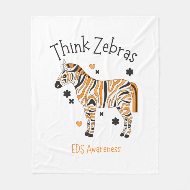 Ehlers Danlos Syndrome Cozy Zebra Blanket Fleecefilt (Framsidan)