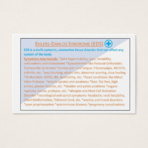 Ehlers Danlos Syndrome EDS-informationskort Visitkort