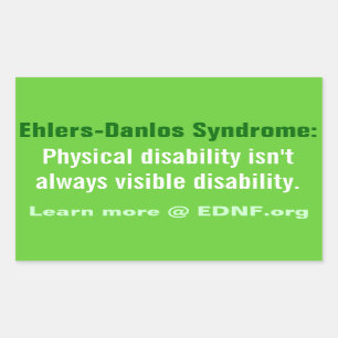 Ehlers-Danlos Syndrome (EDS) Sticker - EDNF.org Rektangulärt Klistermärke